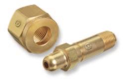 Nipple Brass, 1/2-27, 2 1/2 Long CGA-320 CO-8 Nipple Brass, 1/4 NPT, LH, 2 Long CGA-320 CO-3M2 Nipple Recessed for 5/16 OD Tube CGA-320 6-CO-2 Nut Brass, Hand-Tight, RH Female CGA-320 6-CO-2P Nut