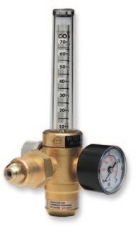 Dependable brass piston with PCTFE Seat Machine brass body resists corrosion Dual Inlet filter extends service life Shatter resistant, dual calibrated flow tube, calibrated for Argon and CO 2 Needle