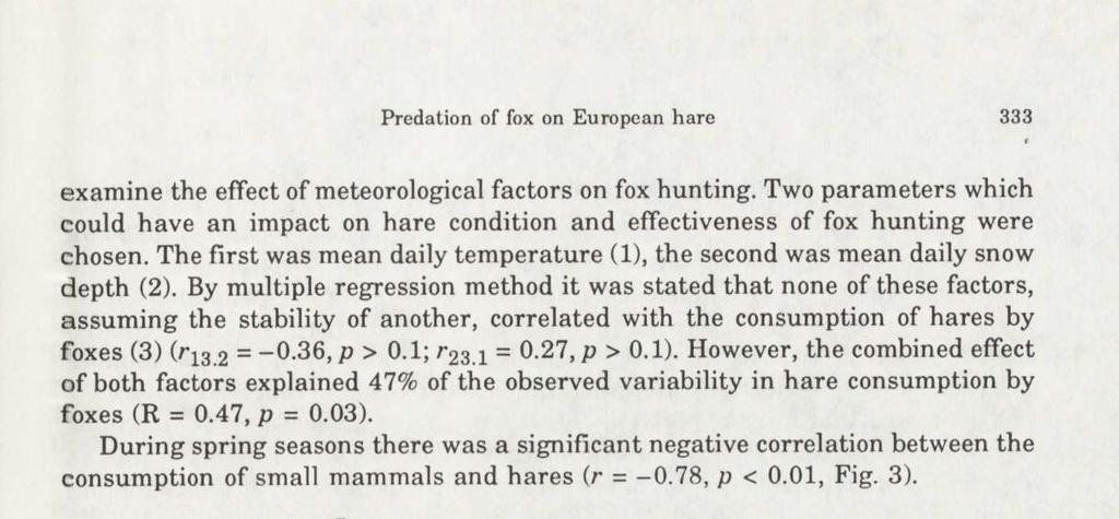 hares by foxes (3) (r 13 2 = -0.36, p > 0.1; r 23 i = 0.27, p > 0.1).