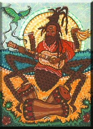 Legend says... Once upon a time, a long time ago, Anansi visited the Sky God.