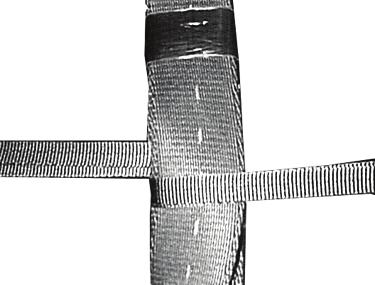 1 2 1 Cut two lengths of 1/2-inch tubular nylon webbing, making each long enough to reach from the left suspension sling to the right suspension