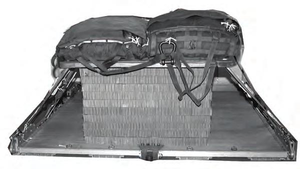Chapter 5 2 4 1 3 1 Set two parachutes side by side on the load with the riser compartments up and the bridles toward the rear of the platform.