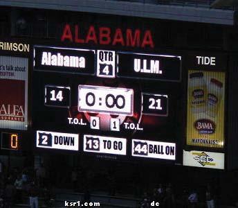2007 FOOTBALL GAME RECAPS Game Eleven: ULM 21, Alabama 14 Nov. 17, 2007 Bryant-Denny Stadium 92.138 Tuscaloosa, Ala.