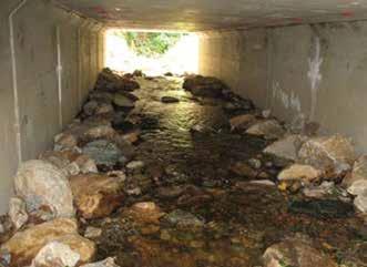In 2007, the Vermont Agency of Transportation replaced the aging structure with a 12 X 8 reinforced concrete box and included design features to accommodate aquatic organism passage.
