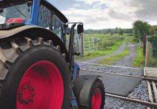 13: Driving tractors across the railway Look out for any uneveness in the crossing surface that could upset the load. 13.