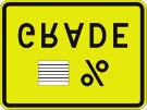 A steep hill or downgrade is ahead. Slow down. Trucks should shift to a lower gear to stay in control. This sign indicates clearance height.