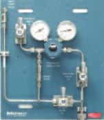 3-Valve Panel Model PAN-5300 The 3-valve panel provides a pressure regulator with both a process on/off control valve and a high pressure vent valve, allowing total isolation of the regulator, as