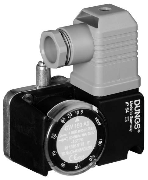 Comct pressure switch for multiple actuators /.0 6 Technical description The pressure switch is a comct pressure switch as r EN 8 for DUNGS multiple actuators.