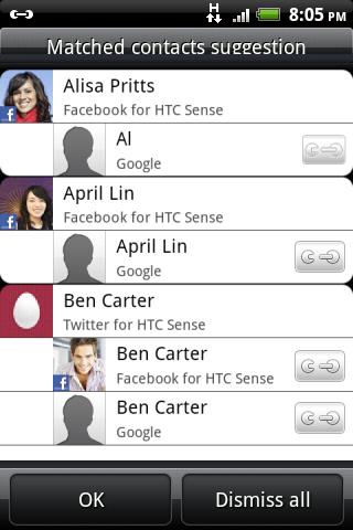 Upravljanje kontaktima Čim budete imali neke kontakte u HTC Wildfire S, na računu Google i na računima socijalnih mreža, kao što su Facebook i Twitter, HTC Wildfire S će pokušati da ih automatski