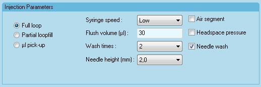 Set the Syringe speed to low and use the Needle wash option. Fig.