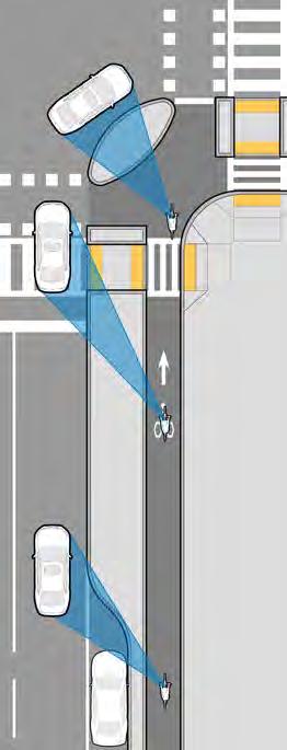 approach clear space turn space yield/ stop zone decision zone recognition zone THROUGH BICYCLIST YIELDS TO TURNING MOTORIST This scenario occurs when a turning motorist arrives at the crossing prior