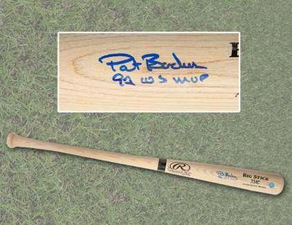 PAT BORDERS AUTOGRAPHED RAWLINGS BASEBALL BAT- A Pat Borders signed baseball bat with 92 World