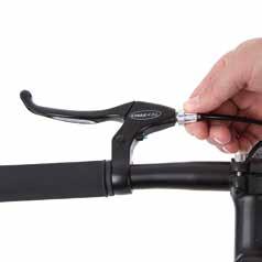 Minor adjustments can be made at the brake levers to tighten the brakes.