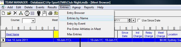 Meets are normally sorted by start date. 1.