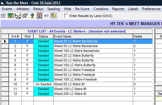 Entering Results Once club night has been run, collect the Lane/Timekeeper sheets (put then in lane order that way you know you have collected all sheets from all lanes).