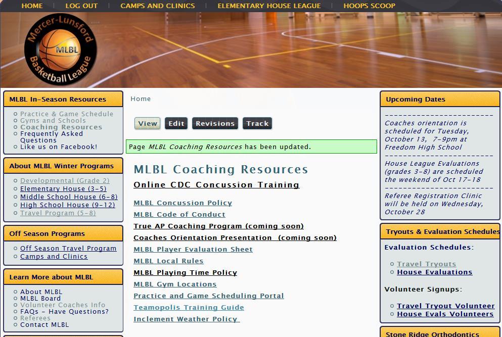 Coaches Resources Your one link to all the coaching resources that you will need: www.mlblhoops.