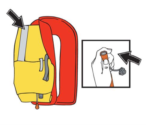 (See 'rearming kits for Hutchwilco PFDs' in on the Hutchwilco website) On inflator heads that use a green indicator clip to retain the manual firing lever, the clip will be broken during inspection.