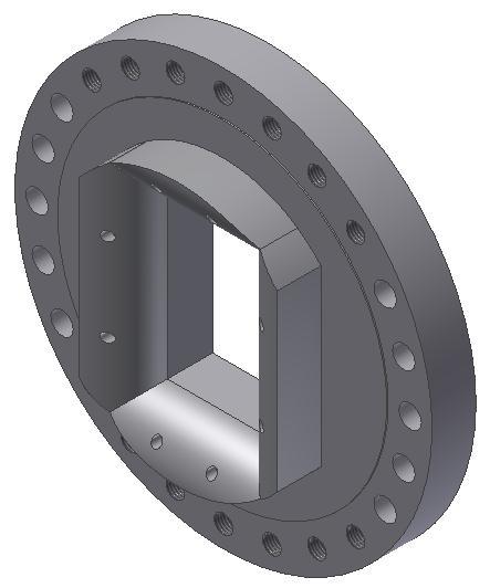 A custom flange was fabricated for connecting the exit of the pipe cross to the rest of the tunnel.