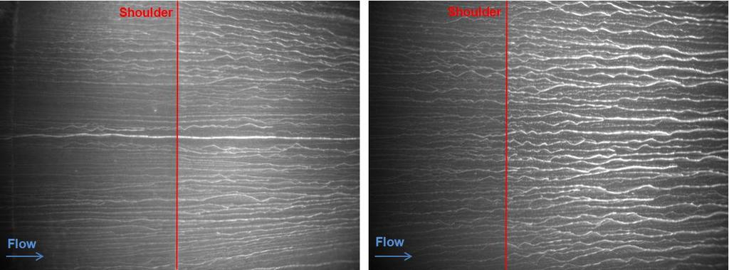 6.4.2 Surface Flow Visualization Three cases were investigated with surface flow oil visualization.
