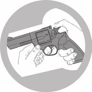 Practice this important gun handling skill with an unloaded revolver until you have developed the proper control and touch to decock your revolver safely.