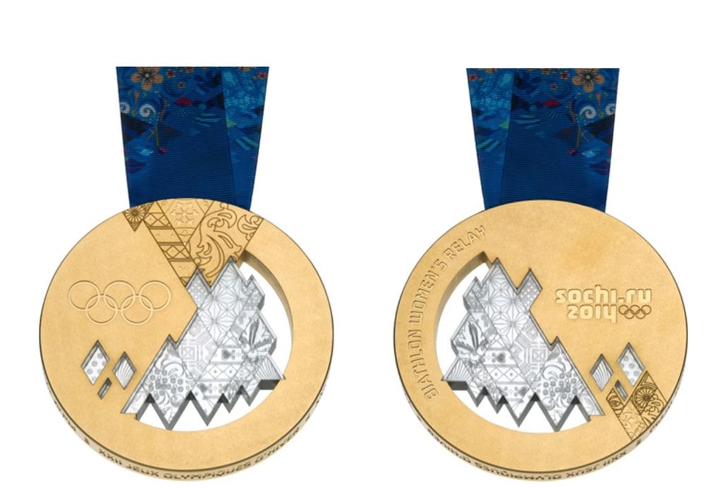 SOCHI 2014 On the obverse, the Olympic rings. On the reverse, the name of the event in English and the emblem of the Olympic Winter Games Sochi 2014.