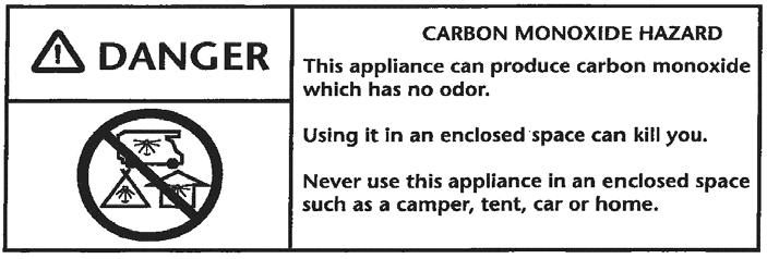 WARNING: FOR OUTDOOR USE ONLY WARNING Improper installation, adjustment, alteration, service, or maintenance can