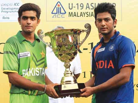 ANNUAL REP0RT 2011-12 ASIAN CRICKET COUNCIL UNDER-19 ASIA CUP 23 June 1 July Babar Azam (Pakistan) and Unmukt Chand (India), the rival captains, with the Asia Cup.