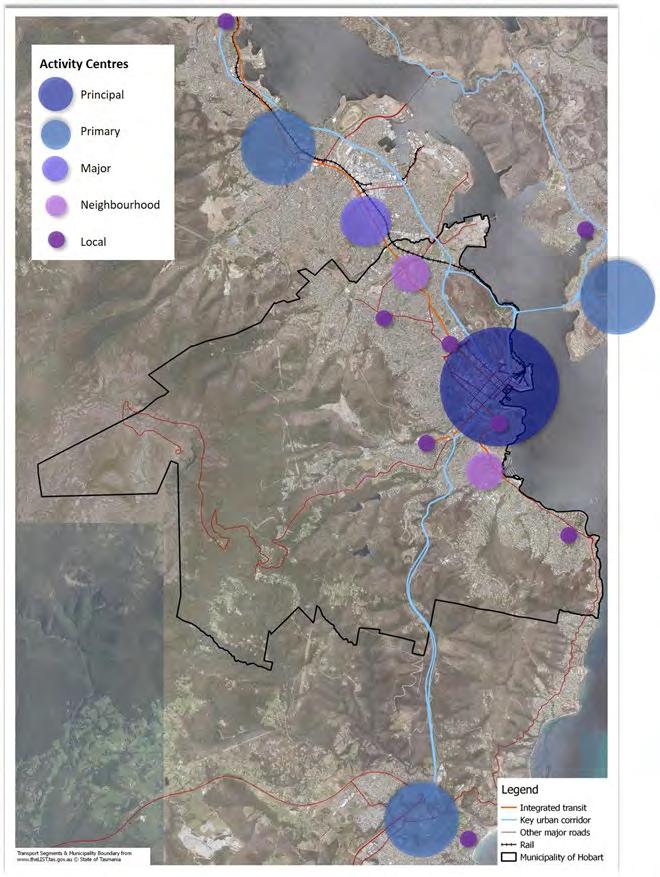 Map 1: Hobart activity centres