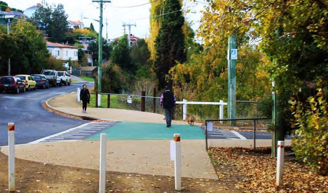 The City of Hobart has recently installed raised pedestrian crossings along two major pedestrian routes: Morrison Street on the Hobart waterfront and Gore Street, South Hobart on the Hobart Rivulet