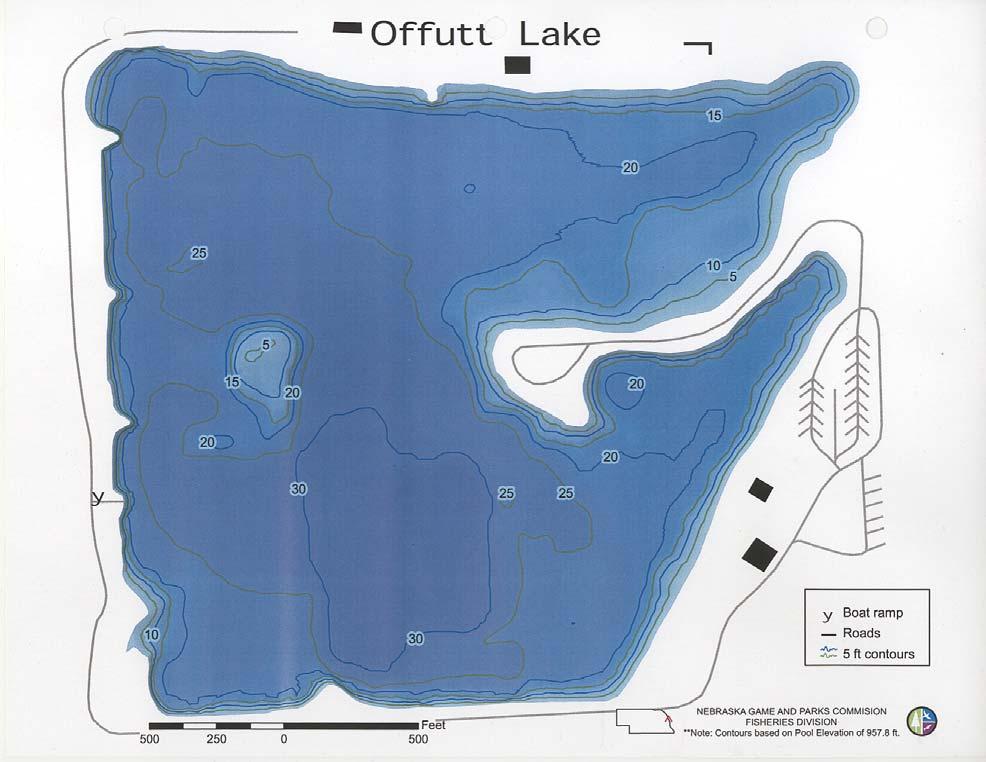 Offutt Base Lake Bathymetric map NGPC