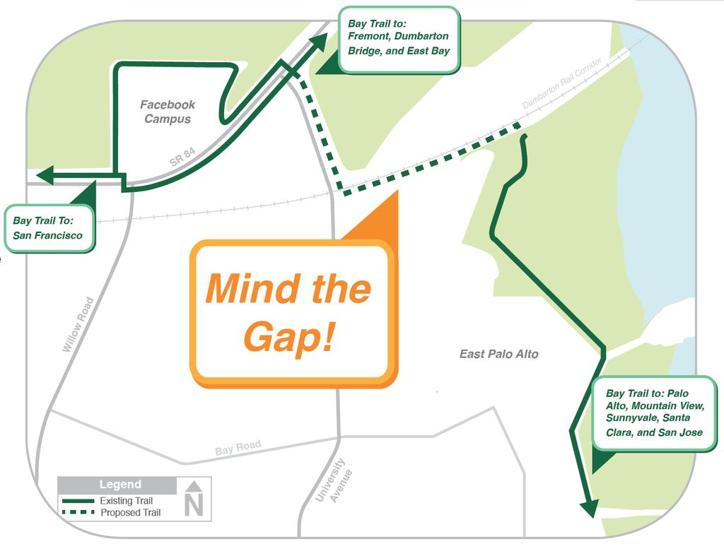 The Bay Trail Gap Cyclists are forced to take a two- mile detour State highway