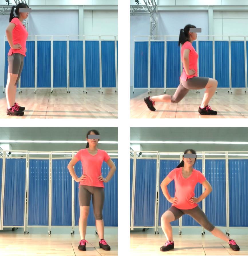 Figure 7.1. Example forward lunge (top) and lateral lunge (bottom) technique. 7.3.4.