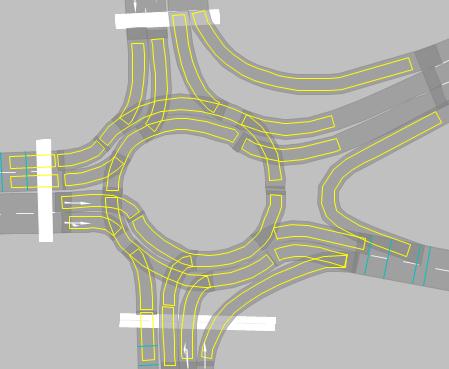 Figure-29 Reduce speed areas on the turbo roundabout design.