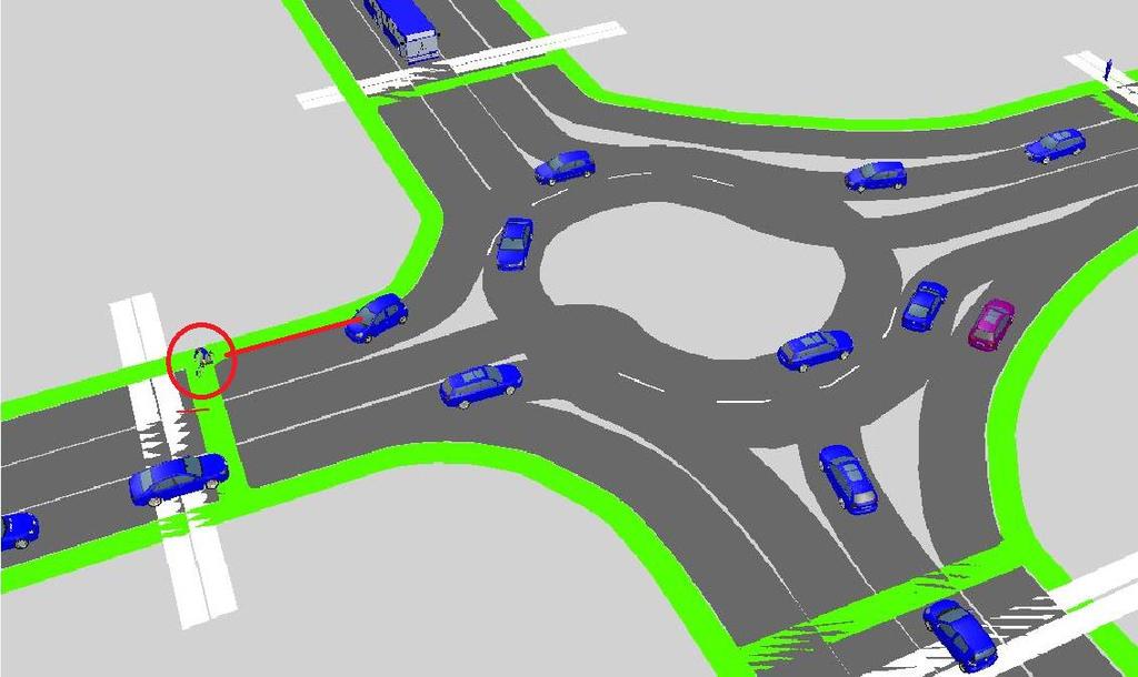 Figure-R16 Right hook issue addressed on the newly adopted protected intersection that is incorporated with a turbo roundabout.