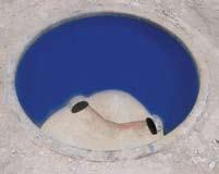 The inset circle helps to ensure the exact placement of the unit. The base slab should be placed plumb and level in order to ensure that the upvc manhole placed within the slab is level.