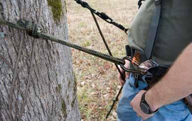 The use of a Lineman s climbing belt is required when installing a hang-on treestand When using a fixed position stand, NEVER DISCONNECT YOUR LINEMAN S BELT UNTIL YOU HAVE SECURELY CONNECTED THE REAR