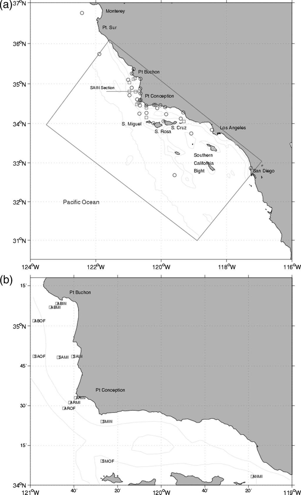 1230 JOURNAL OF PHYSICAL OCEANOGRAPHY VOLUME 35 FIG. 1. (a) A locator map of the ocean region of interest. The rectangle is the ocean model domain.