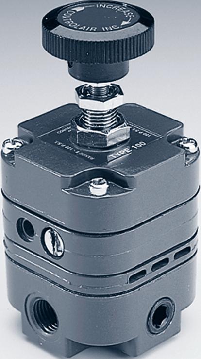 ion Locking capability Plunger operation or manual knob adjustment Dependable start-up Compact size Low range model with output pressure below 2.