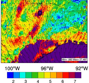 Inland penetration of the sea breeze front Midnight Early evening