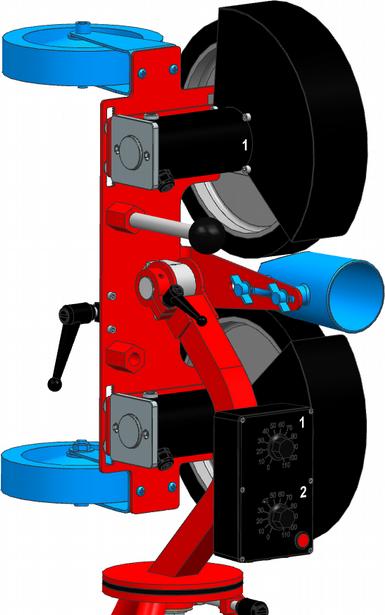 Figure 3: Ball feed tube and transport wheel installation can quickly and precisely locate each of the wheels.