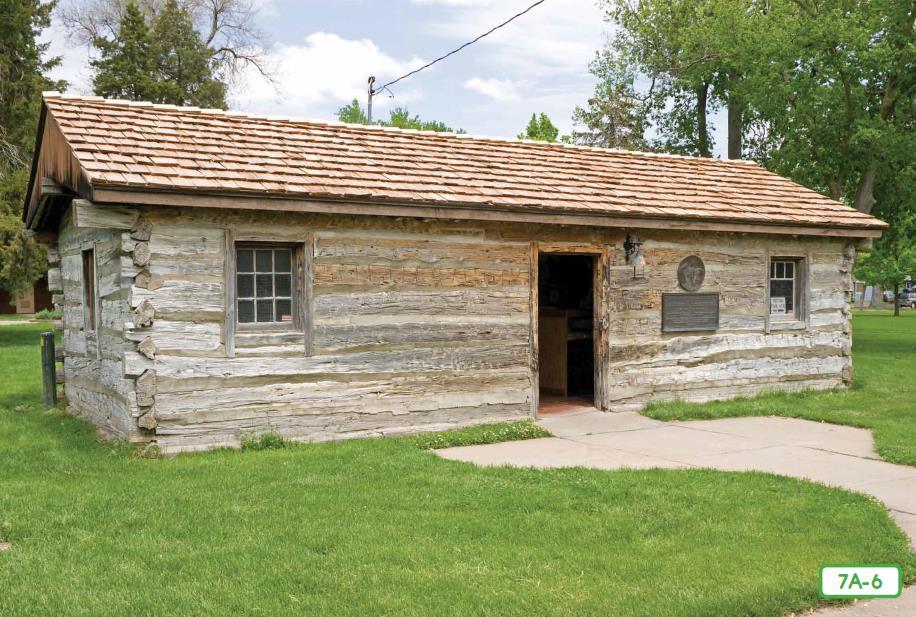 Here is a photo of a Pony Express station that is still standing today. There were more than one hundred fifty stations like this one along the route. The stations were located about ten miles apart.