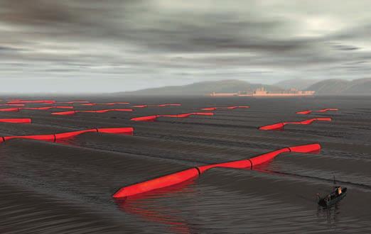 Figure 10: The Pelamis Artist s impression of a wave farm courtesy of OPD Scotland, which is rated at 750 kw and is 150 m long and 3.
