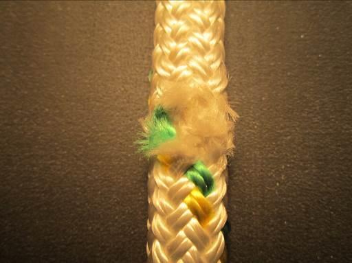 Any rope that has been used for any period will show normal wear and tear. Some characteristics of a used rope will not reduce strength while others will.