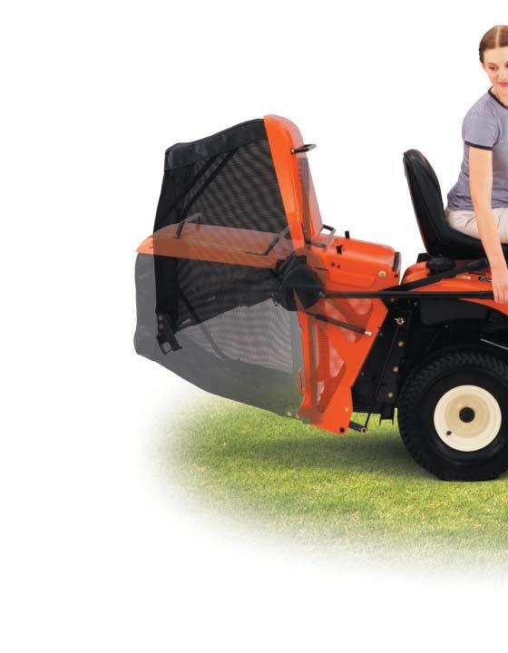 New maintenance features. The new grass collector on the GR1600-II is lighter and much easier to use.