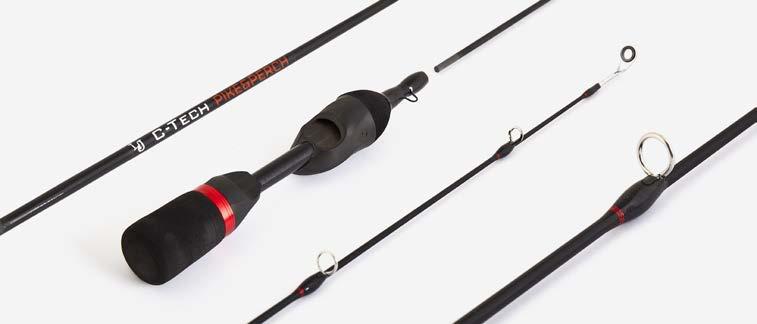 lightweight top guide SUMMER LENGTH (CM) CLOSE LENGTH (СМ) LJ04-0 43 34 35 LENGTH (CM) CLOSE LENGTH (СМ) LJ0-0 0 3 ICE-FISHING RODS C-TECH PERCH SOFT BLANK: Material carbon fiber (T) Two section rod