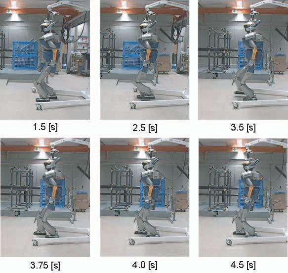 Fig. 13. Snapshot of the emergency stop in experiment. REFERENCES [1] K.Fujiwara, et al.,ukemi:falling Motion Control to Minimize Damage to Biped Humanoid Robot, Proc. of IEEE/RSJ Int. Conf.