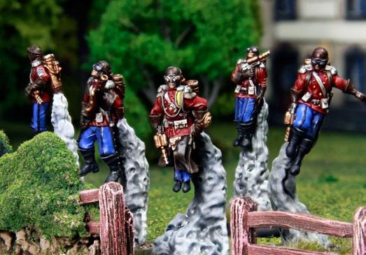 Kingdom of Britannia DLKB22 - SKY HUSSAR SECTION 2 x Hussars, 1 x Hussar Specialist, 1 x Hussar Corporal, 1 x Hussar Officer, 5 x 40mm round bases, 5 x Smoke Plumes, 1 x Activation Card and 1 x Game