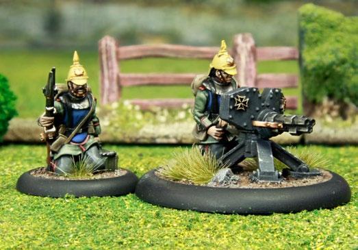 Prussian Empire DLPE32 - HEAVY MACHINE GUN SECTION 2 x Grenadier Gunners, 1 x Multi-Part HMG, 1 x 50mm round plastic base, 1 x 30mm round plastic base, 1 x Activation Card Highly detailed pewter
