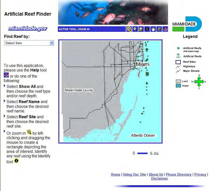 .1. Broward County s Artificial Reef Finder Map uses GIS technology to create an interactive map of