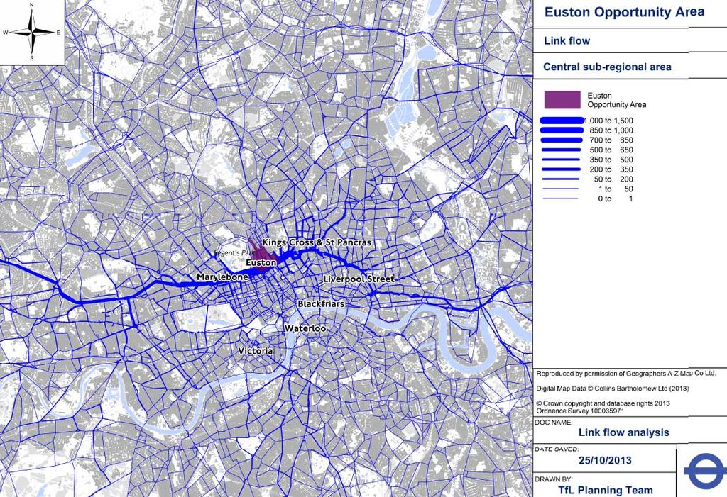 Figure 5 illustrates the pattern of demand using Euston Road. Euston Area Plan Strategic Transport Study 4.1.2.